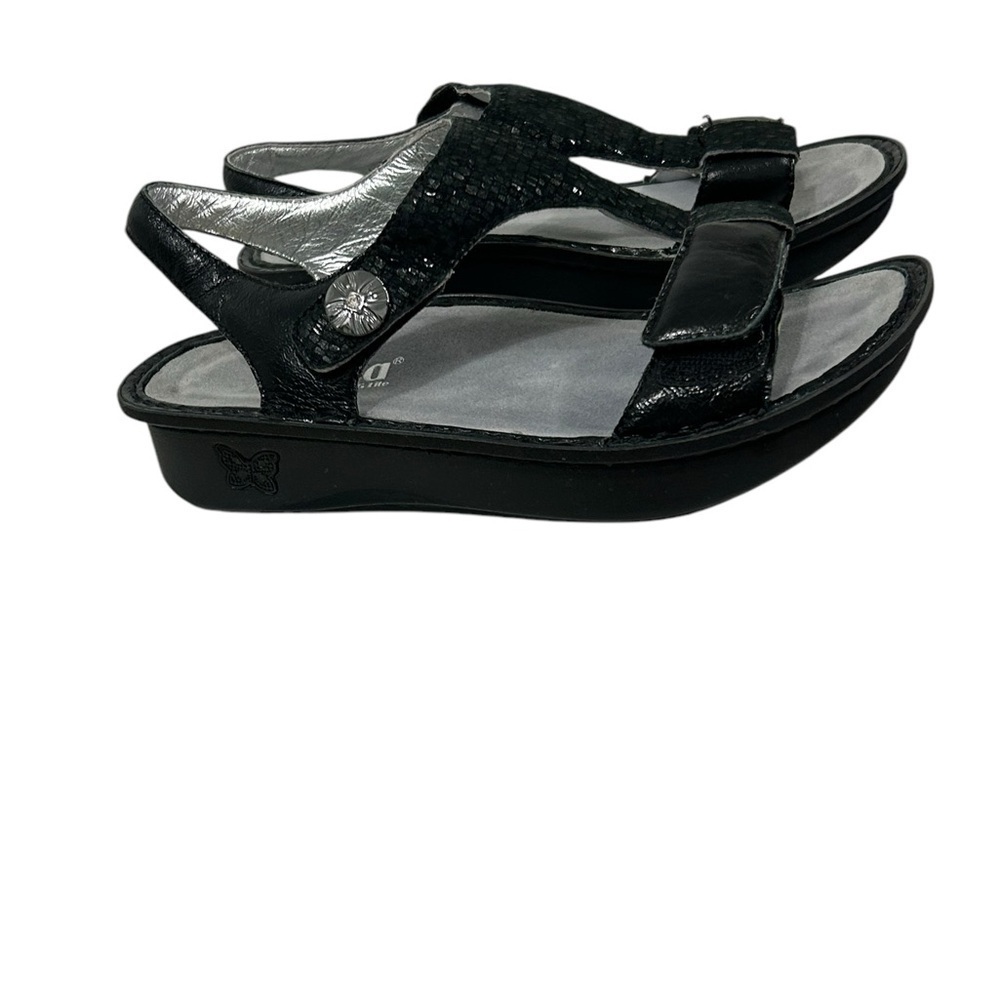 ALEGRIA Kendra Black Shimmer T-Strap KEN-765 Sandals Womens - Picture 14 of 14